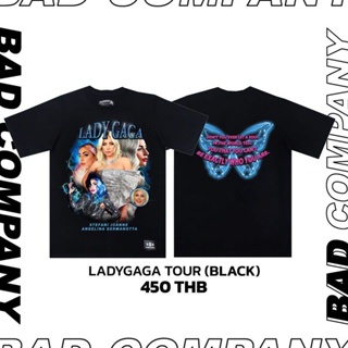 T-shirt Badcompany เสื้อทัวร์สกรีนลาย "Ladygaga" เสื้อยืดคอกลมผ้าคอตตอน ใหม่