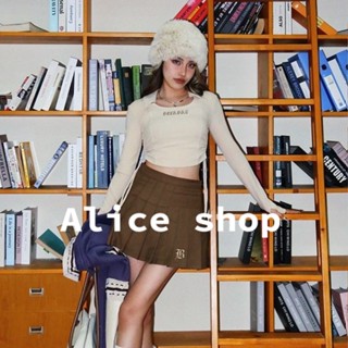 Alice  เสื้อครอป เสื้อยืดแขนยาวผู้หญิง 2022 ใหม่  Chic สบาย Stylish ทันสมัย S031091 36Z230909