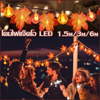 🎄คริสต์มาส ไฟประดับ ไฟฟักทองใบเมเปิ้ล 10/20/40ไฟประดับ ไฟม่าดาว LED คริสต์มาส ปีใหม่ วันเกิด งานเลี้ยง ฟรุ้งฟริ้ง