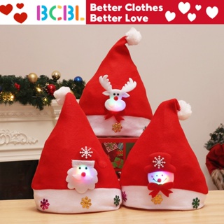 หมวกซานต้าครอส มีไฟ LED สีแดง เหมาะกับของขวัญคริสต์มาส สําหรับเด็ก จํานวน 2 ชิ้น