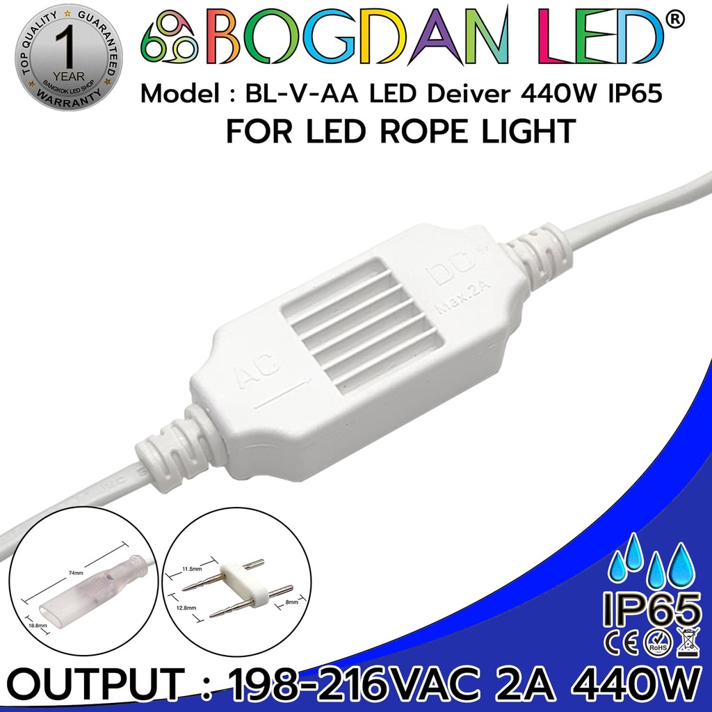 แอลอีดีไดร์เวอร์-bl-v-aa-440w-led-driver-ยี่ห้อbogdan-ip65-กันน้ำ-สำหรับ-แอลอีดี-rope-light