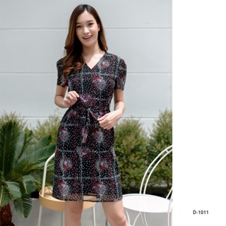 AMILA Dress AM-D1011 ชิฟฟอนปริ้นท์ แขนสั้น IGPU22-6