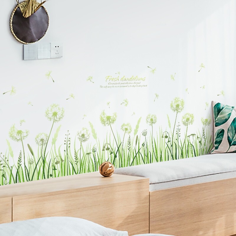 zooyoo-สติ๊กเกอร์ติดผนัง-dandelion-plant-flower-wall-stickers-wallpaper