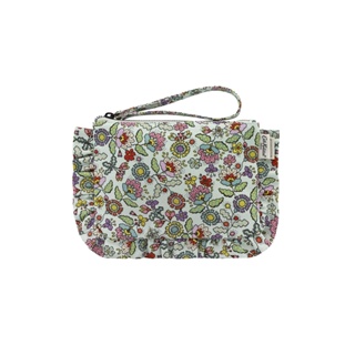 Cath Kidston Organic Cotton Frill Wristlet Pouch  Dense Paisley Mint