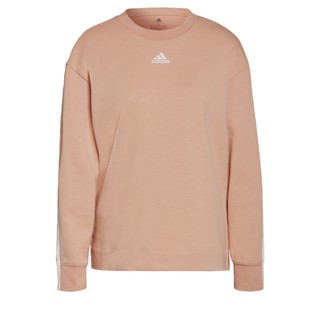 adidas ไลฟ์สไตล์ เสื้อวอร์ม Essentials Relaxed 3-Stripes ผู้หญิง สีชมพู GS1374