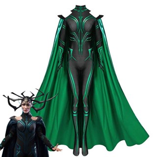 Thor3 Ragnarok Hela ชุดบอดี้สูท เสื้อคลุมฮาโลวีน สําหรับเด็ก ผู้ใหญ่