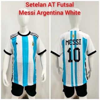 เสื้อกีฬาแขนสั้น ลายทีมชาติฟุตบอล Argentina multi messi ชุดเยือน สําหรับเด็ก