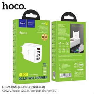 ภาพหน้าปกสินค้าHoco C102A หัวชาร์จ​4USB+QC3.0 ขากลมแท้100% ซึ่งคุณอาจชอบราคาและรีวิวของสินค้านี้