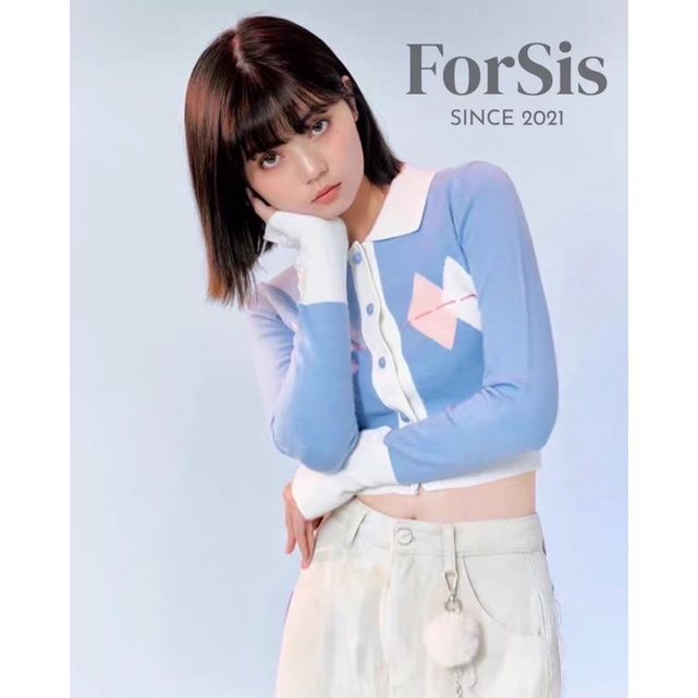 forsis-เสื้อไหมพรมกึ่งครอป