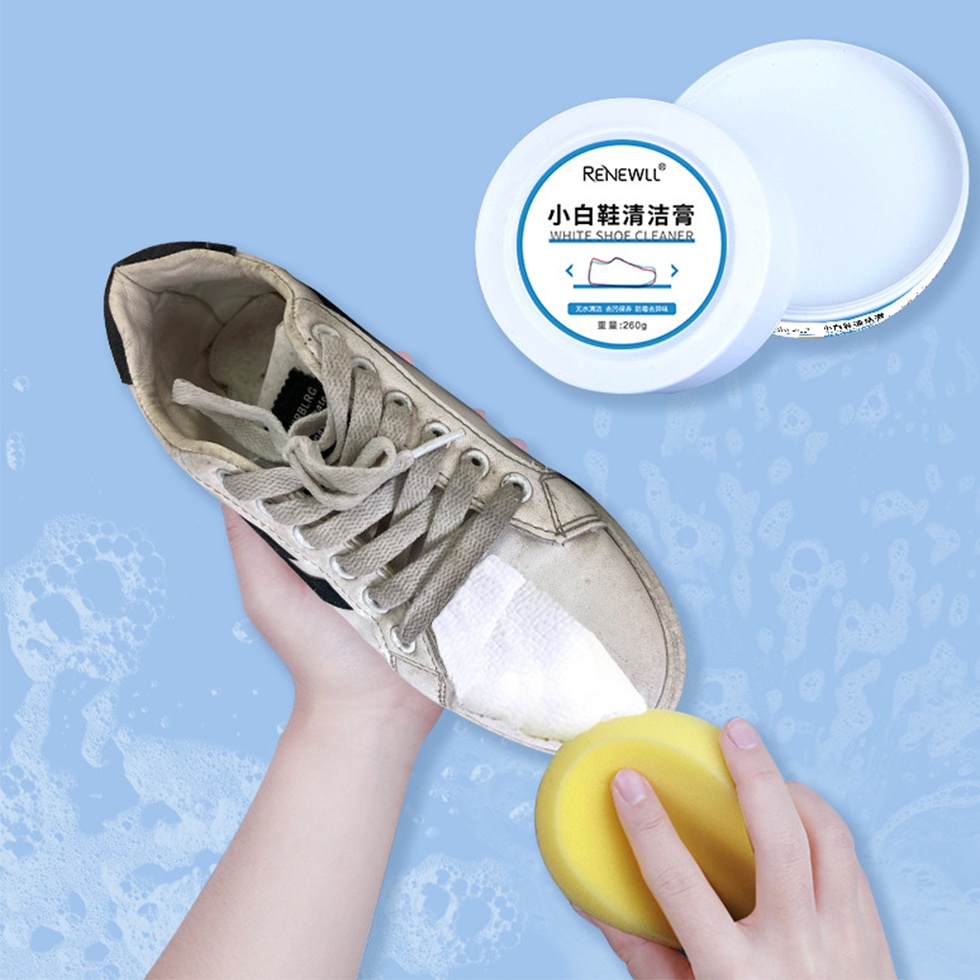 ภาพสินค้าครีมขัดรองเท้า  ขาว  น้ำยาขัดรองเท้าขาว White Shoe Cleaner พร้อมฟองน้ำสำหรับขัด ส่งจากไทย ทำงาน จันทร์-เสาร์ จร้าาา จากร้าน praditkengmars บน Shopee ภาพที่ 6