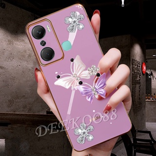 เคสโทรศัพท์มือถือ Infinix Note 12i 2022 Hot 20 Play 4G 5G 20i 20S FREE FIRE Phone Case Pink Cute Smartphone Casing Two Flying Butterfly Decorated All-Pack Protection Back Cover Hot20S Hot20i