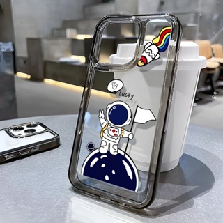เคสโทรศัพท์มือถือ แบบใส ลายนักบินอวกาศ ดาวเคราะห์ สีดํา สําหรับ iphone 14 Pro Max 13 11 12 7Plus X XR XS Max 8 7