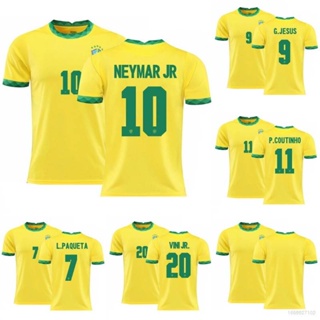 เสื้อกีฬาแขนสั้น ลายทีมชาติฟุตบอล Neymar Paqueta Jesus Vini Coutinho น่ารัก พลัสไซซ์ สําหรับผู้ชาย และผู้หญิง