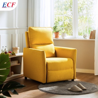 ECF Furniture เก้าอี้พักผ่อน รุ่น Clayton เบาะผ้า ขาดำ ปรับเอน 150 องศา มีที่วางขา พับเก็บได้ เก้าอี้นอน เก้าอี้โซฟา