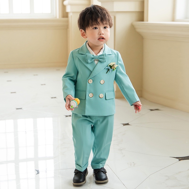 ชุดออกงานเด็กชาย-5-ชิ้น-ชุดสูทเด็กชายสไตล์เกาหลี-สีฟ้ามิ้น-เขียวมิ้น-โอปป้า-เนื้อผ้าสวย