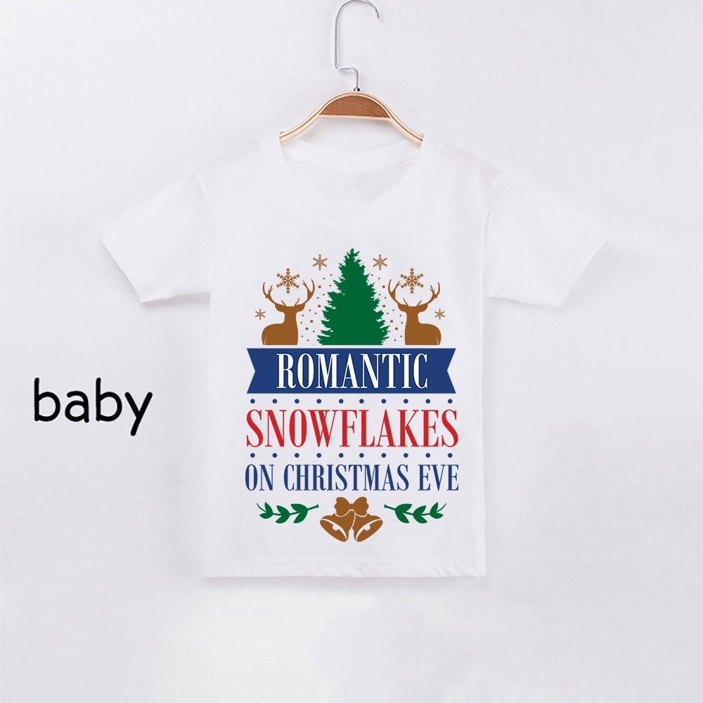 เสื้อยืด-romantic-snowflakes-on-christmas-eve-christmas-สีแดง-สำหรับครอบครัว-พ่อแม่-และลูก-1-แพ็ค