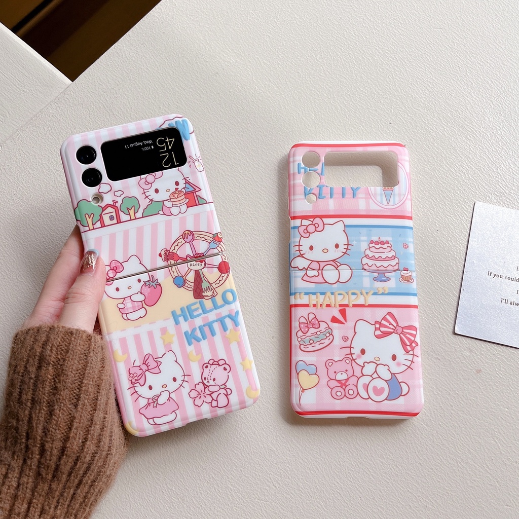 เคสโทรศัพท์มือถือ-กันกระแทก-ลายการ์ตูน-cinnamoroll-snoopy-three-eyes-kulomi-spongebob-น่ารัก-สําหรับ-samsung-galaxy-z-flip-4-5g-z-flip-3