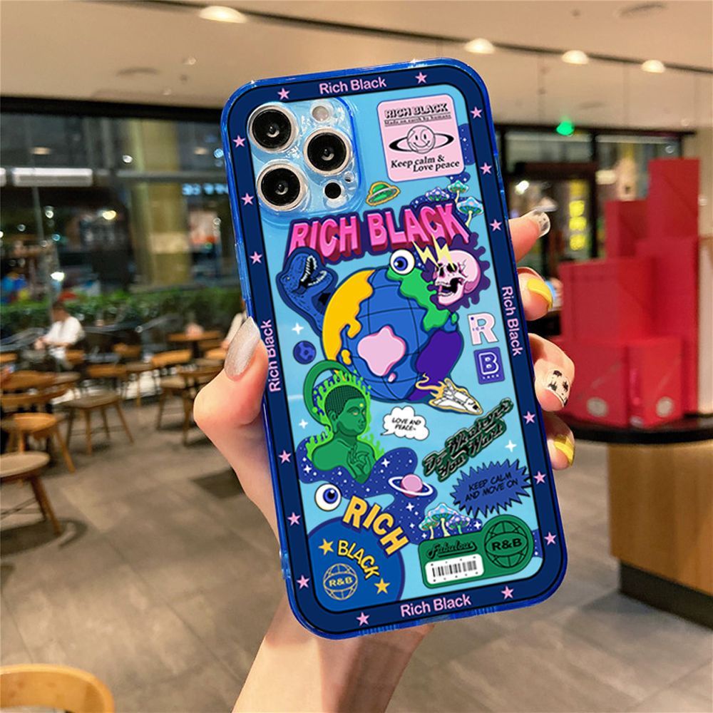 ขายดี-เคสโทรศัพท์มือถือ-เรืองแสง-สีฟ้า-สําหรับ-iphone-apple-12promax-13-xmax-huawei-xiaomi-oppo