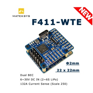 Matek Mateksys F411-WTE ตัวควบคุมการบิน STM32F411 เอาท์พุต BEC 5V ในตัว 2-6S ESC 90A สําหรับโดรน FPV