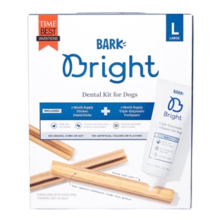 ชุดขนมขัดฟันและยาสีฟันสุนัข Bark Bright Dental Kit for Dogs 1-Month Supply ขนาด Large สำหรับสุนัข นน. 23 kg ขึ้นไป