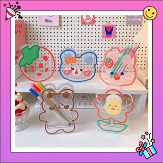 🧸 กล่องอะคริลิค ใส กล่องใส่ของ เครื่องสำอาง เครื่องเขียน ลายการ์ตูน น่ารัก office stationery acrylic storage Cute item 🧸