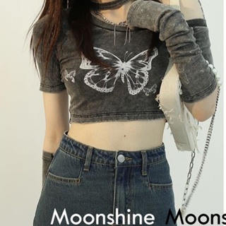 Moon  เสื้อครอป เสื้อสายเดี่ยว ย้อนยุค y2k 2022 NEW Beautiful Trendy สไตล์เกาหลี Unique S071139 36Z230909