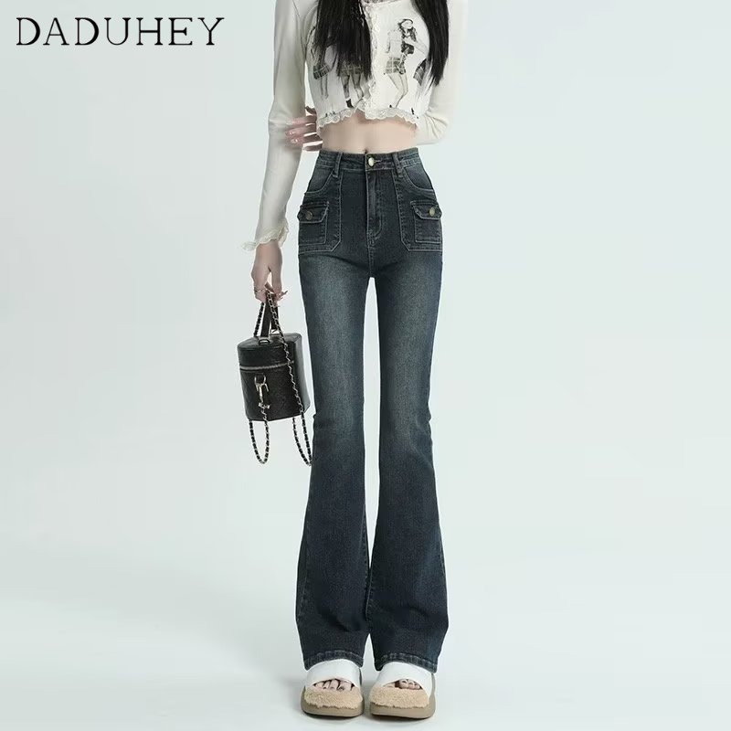 daduhey-womens-american-style-high-waist-retro-slimming-jeans-slim-fit-niche-bootcut-pants