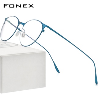 Fonex แว่นตา กรอบโลหะผสม น้ําหนักเบา สไตล์วินเทจ สําหรับผู้หญิง และผู้ชาย 8106