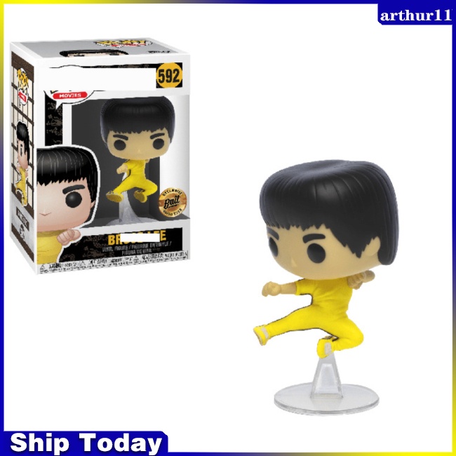 ฟิกเกอร์ไวนิล-รูปการ์ตูนภาพยนตร์-funko-pop-bruce-lee-game-of-death-สําหรับตกแต่งบ้าน