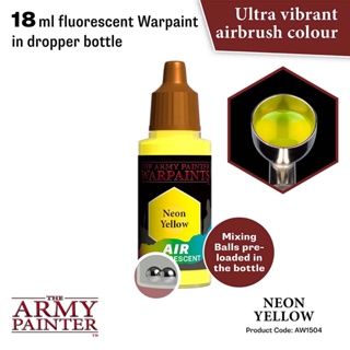 🔥มีของพร้อมส่ง🔥 Army Painter Air Neon Yellow - 18ml AP-AW1504 สีอะคริลิค สูตรพ่น ใช้ร่วมกับ Airbrush