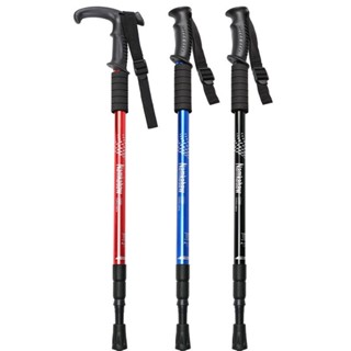 Outdoor trekking sticks retractable elderly crutches aluminum alloy walking stick crutches