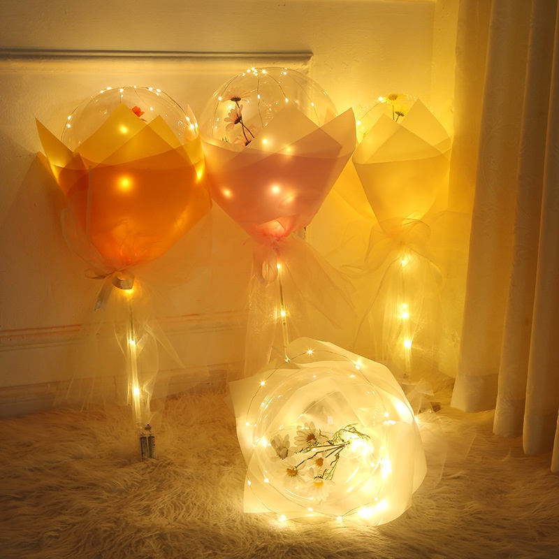 ลูกโป่ง-มีไฟ-led-พร้อมดอกกุหลาบ-ลูกบอลใส-เรืองแสง-diy-ช่อดอกกุหลาบ-สําหรับตกแต่งวันวาเลนไทน์-วันเกิด