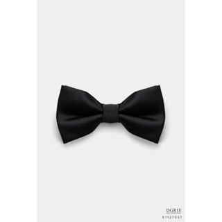 Black Stripes Silk Bowtie-โบว์ไทผ้าไหมลายทางสีดำ