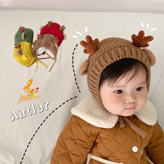 หมวกกันหนาว รูปกวาง ให้ความอบอุ่น สําหรับเด็กทารก อายุ 3-24 เดือน