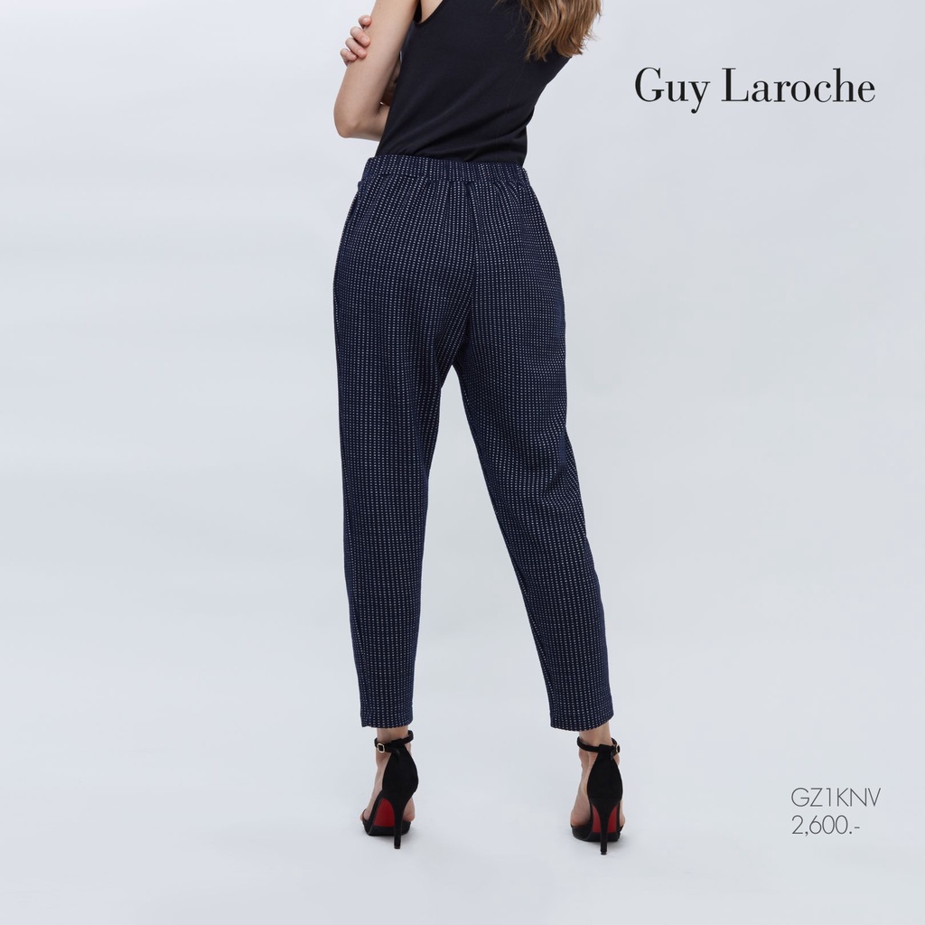 guy-laroche-กางเกงขายาว-กางเ-กงผู้หญิง-pants-กางเกงทำงานทรงสุภาพลาย-stripes-สีกรม-gz1knv