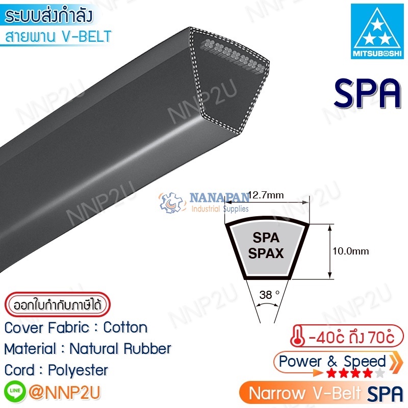 Produktbild von 2er-Pack SPA Keilriemen – SPA1200 Bis SPA1332, 13 Mm Breite, 40° Winkel Für Drucker & Co.
