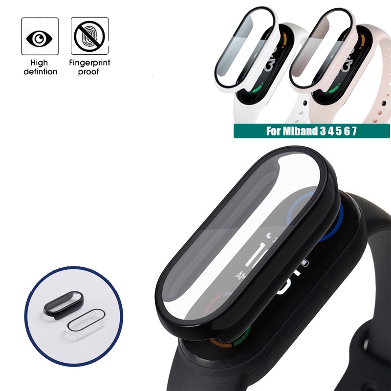 สําหรับ-mi-band-5-6-เคสพีซี-แบบแข็ง-กระจกนิรภัย-ป้องกันหน้าจอ-สําหรับ-xiaomi-miband-4-3