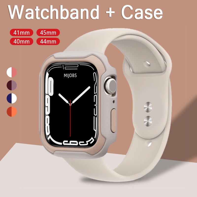 ภาพหน้าปกสินค้าสายนาฬิกาข้อมือ พร้อมเคส สําหรับ Apple Watch Iwatch 45 มม. 41 มม. 44 42 มม. 40 38 มม. Iwatch Series 8 7 SE 6 5 4 3 2 1 41 มม. 45 มม.