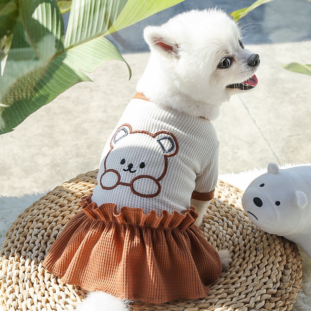 ภาพหน้าปกสินค้าพร้อมส่ง    ชุดคู่ลายหมี สีครีม&น้ำตาล น่ารักสไตล์ญี่ปุ่น ผ้าใส่สบายมาก for PET  เสื้อสุนัข เสื้อหมา เสื้อแมว จากร้าน petzita บน Shopee