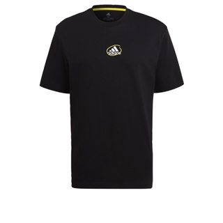 adidas ไลฟ์สไตล์ เสื้อยืดพิมพ์ลาย Athletics ผู้ชาย สีดำ GQ8308