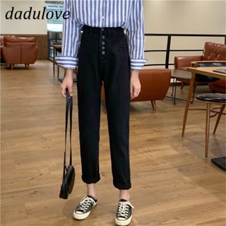 DaDulove💕 New Korean Version of Ins Black Jeans High Waist Straight Pants Niche Fashion Womens Clothing