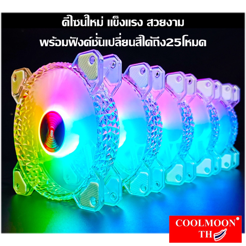 COOLMOONชุดพัดลมเคสRGBx3+รีโมทคอนโทรล ระบายความร้อนคอมพิวเตอร์ รุ่น ...
