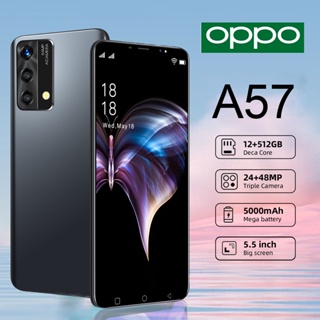 OPPO A57 โทรศัพท์มือถือ รองรับ ของเเท้100% โทรศัพท์ 12+256GB SmartPhone รองรับ2ซิม COD