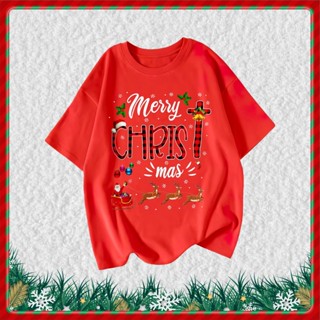 ※∷※เสื้อยืดคริสต์มาส สุขสันต์วันคริสต์มาส (หมายเลข -009) Merry Christmas เสื้อเชิ้ตเด็ก