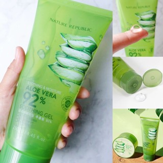 NATURE REPUBLIC SOOTHING &amp; MOISTURE ALOE VERA 92% SOOTHING GEL 250ml.เจลว่านหางจระเข้ บำรุง ปลอบประโลมผิวหน้าและผิวกาย