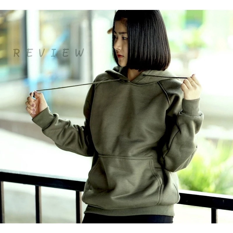เสื้อคลุมกันหนาวแขนยาวมีฮู้ด สีเขียวขี้ม้า ไซส์ยุโรป เกรดส่งนอก ผ้าหนา ใส่ได้ทั้งชายและหญิง https://wayoza.com
