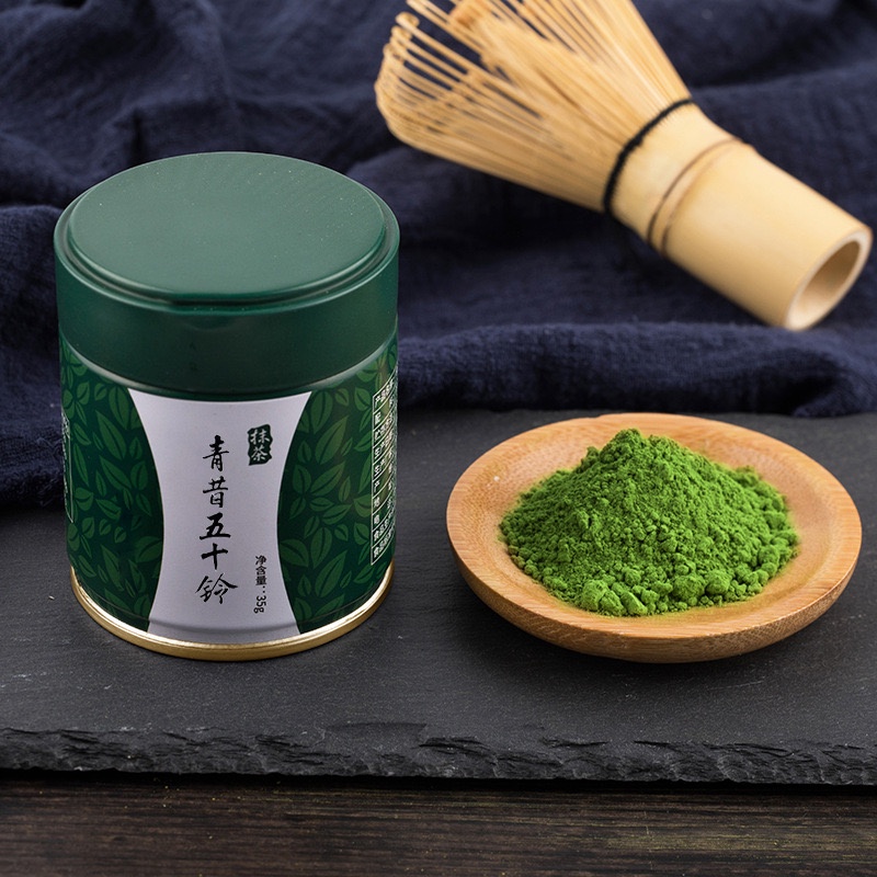 มัทฉะชาเขียวจากอูจิ Uji Matcha Green Tea Qingsakaru 35 g. กระปุก 50 g.ซอง