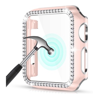 กระจกวิบวับ พร้อมฝาครอบ สําหรับ Apple Watch case 44 มม. 45 มม. 41 มม. 40 มม. และฝาครอบป้องกันหน้าจอ สําหรับ iwatch series 8 7 6 5 4 SE 3 2 1