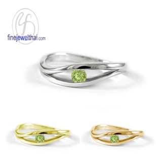 Finejewelthai-แหวนเพอริดอท-แหวนเงินแท้-แหวนพลอยแท้-แหวนประจำเดือนเกิด-Peridot-Silver-Ring-R1234pd (เลือกสีตัวเรือนได้)