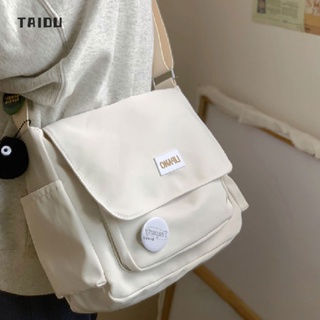 สินค้า TAIDU [4 ตราสุ่ม] นักเรียนกระเป๋า Messenger เรียนกระเป๋าสะพายกระเป๋าเป้สะพายหลังแบบสบายๆญี่ปุ่นกระเป๋ IG FASHION  messenger ย้อนยุคถุงชาย